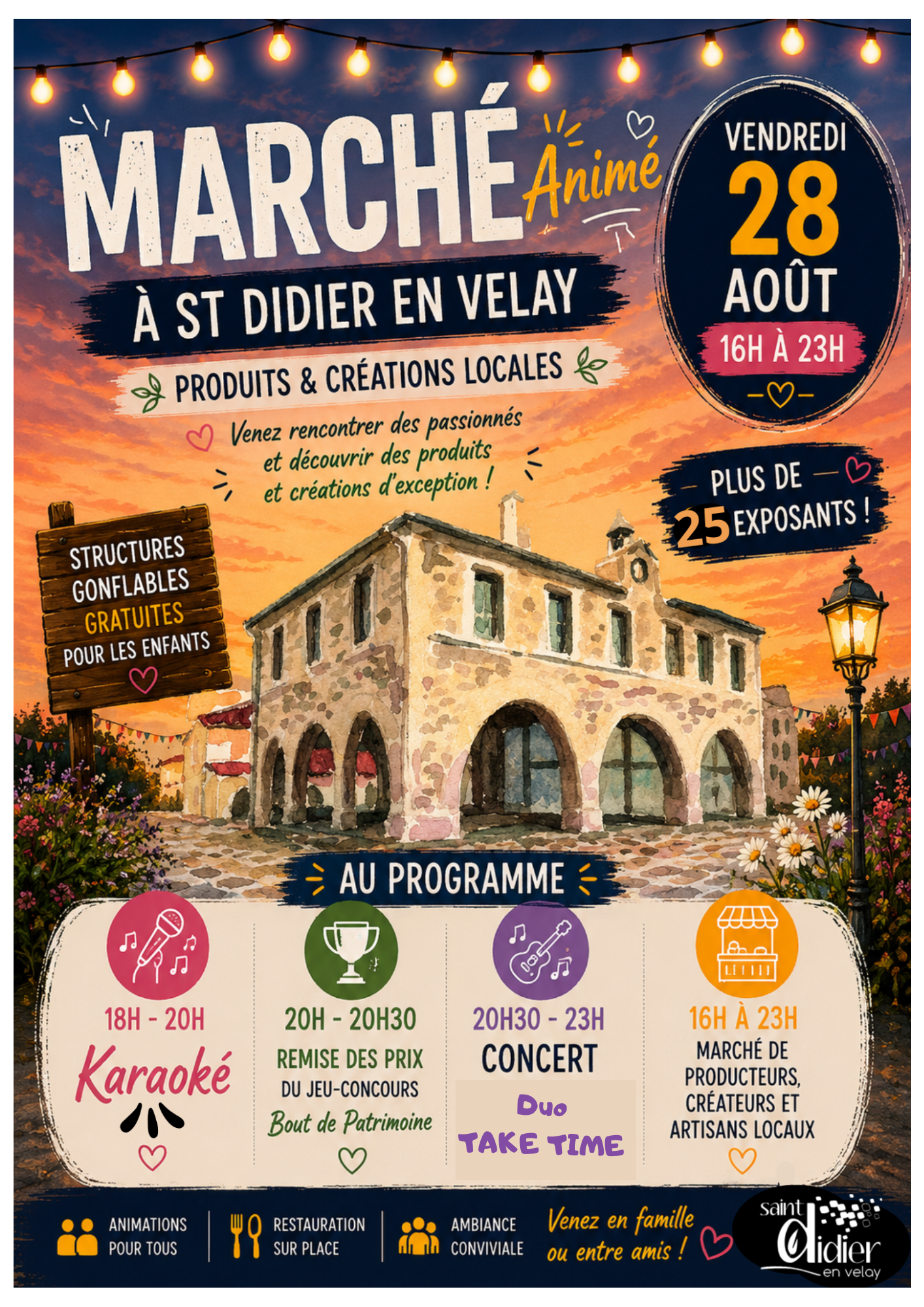Marché animé nocturne_Saint-Didier-en-Velay