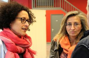 (À gauche) La Ministre Emmanuelle Wargon et Cécile Gallien (maire de Vorey)