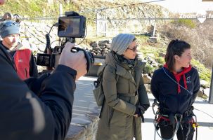 L'équipe échappées belles en tournage au Monastier