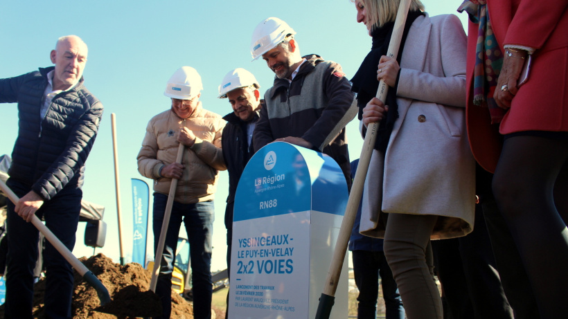 Le 28 février 2020 lors du 1er coup de pelle des grands travaux à venir. 