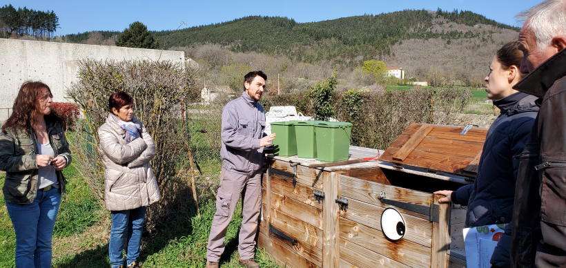 Visite du site de compostage au collège de Langeac