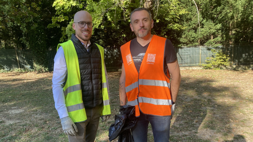 Gaëtan Ott Piergiovanni et Laurent Frejaville, commerçants de la zone de Corsac